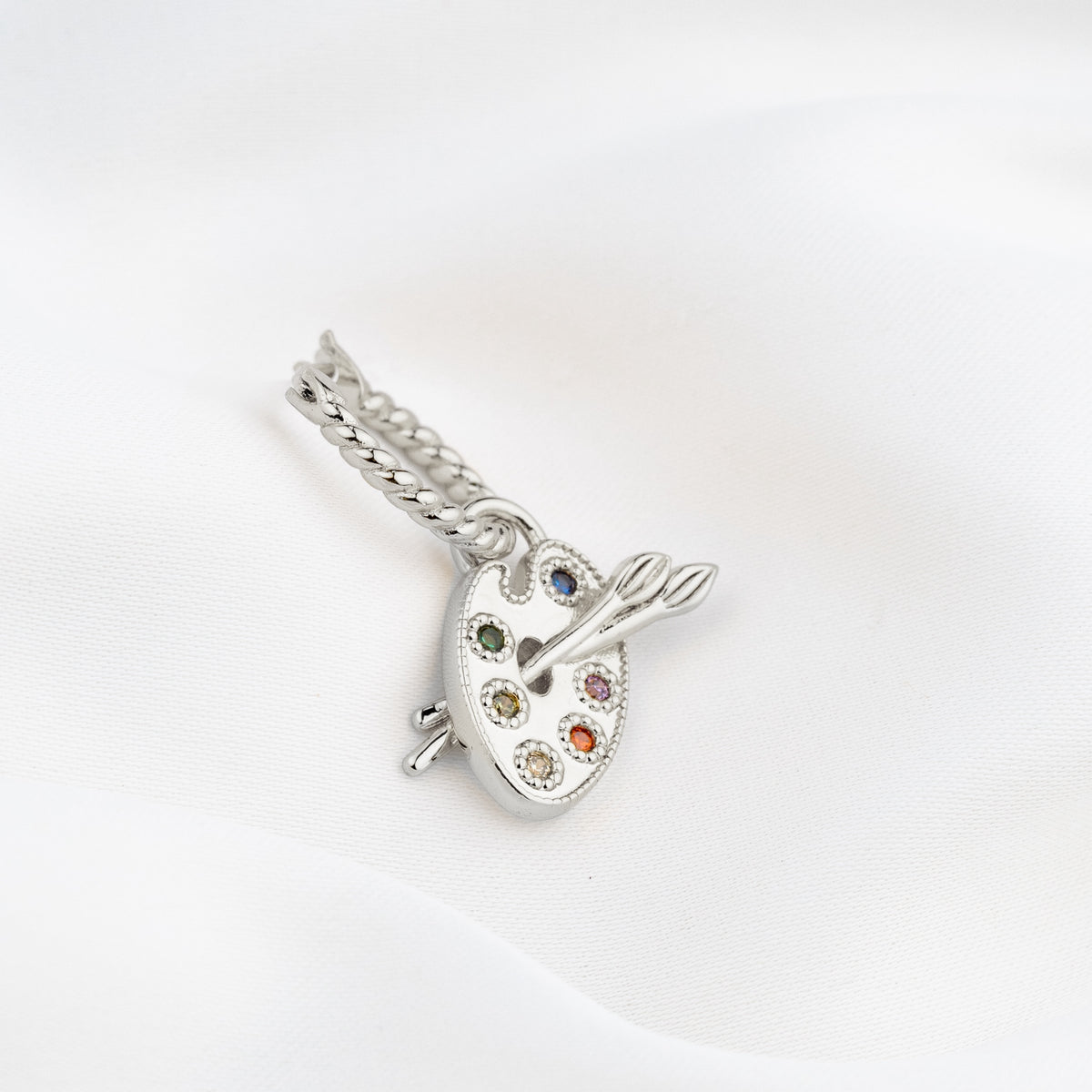 Silver Artists' Palette Earring