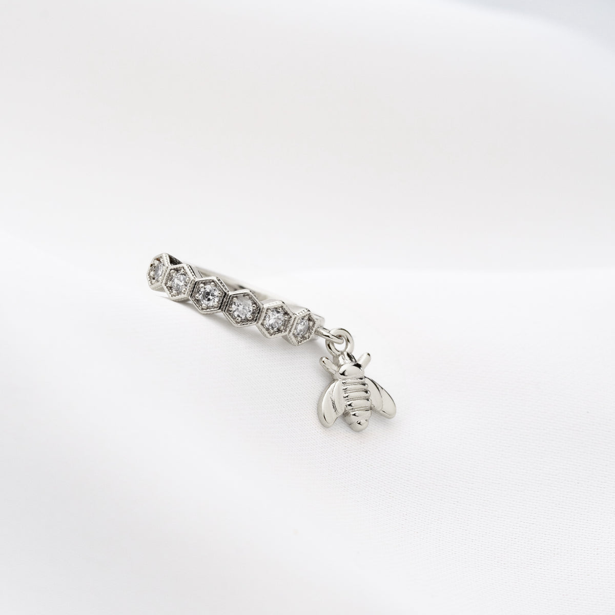 Silver Tiny Honey Bee Earring