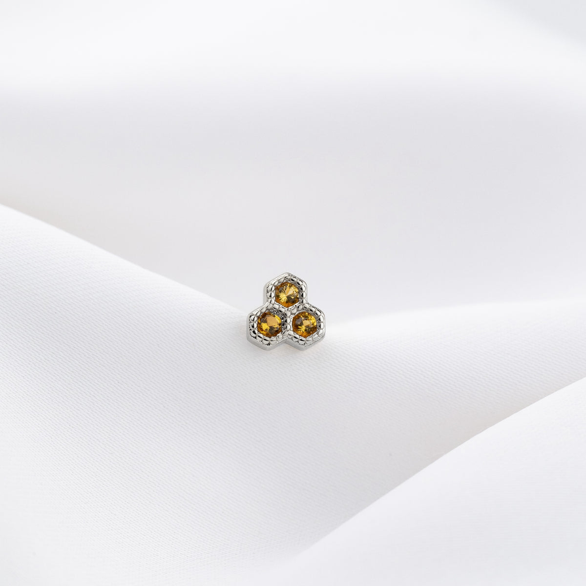 Silver Mini Honeycomb Stud