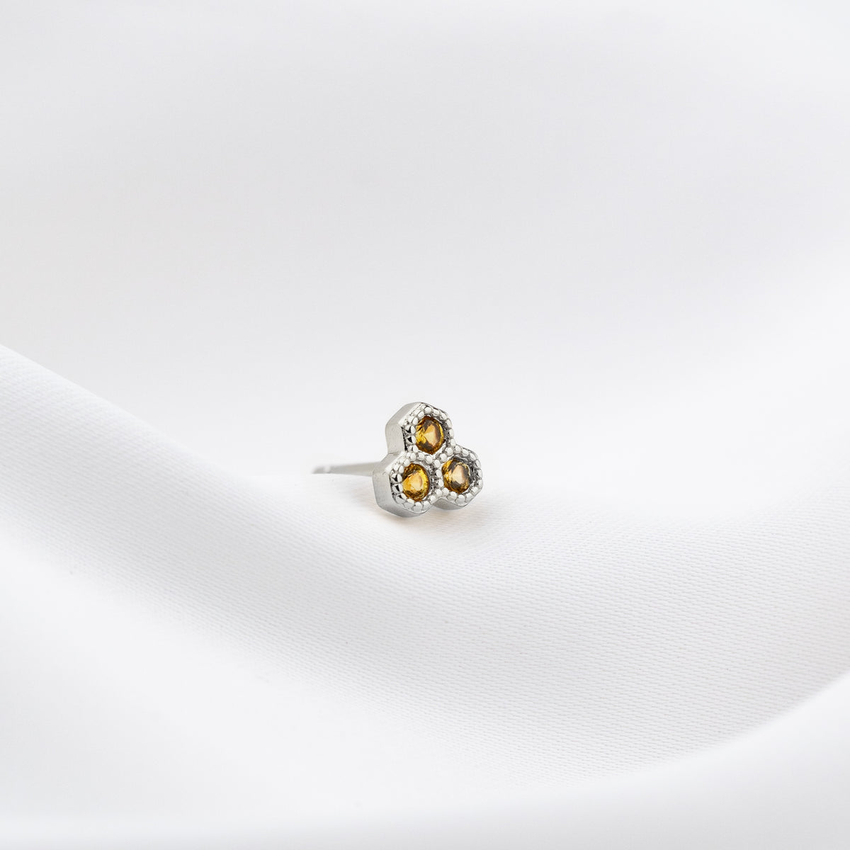 Silver Mini Honeycomb Stud