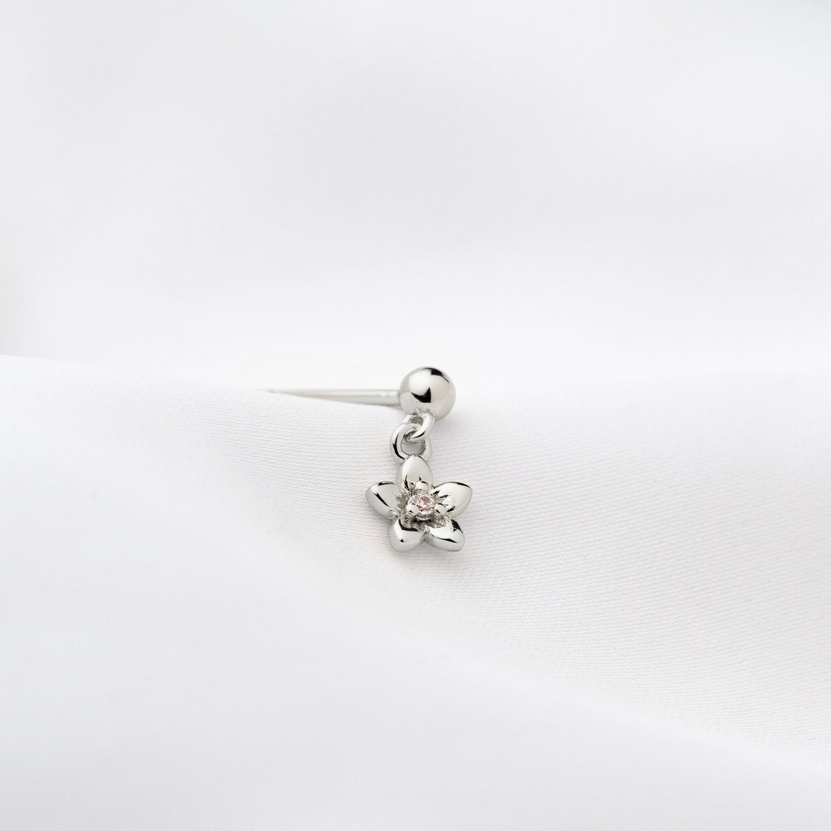 Silver Mini Flower Earpin