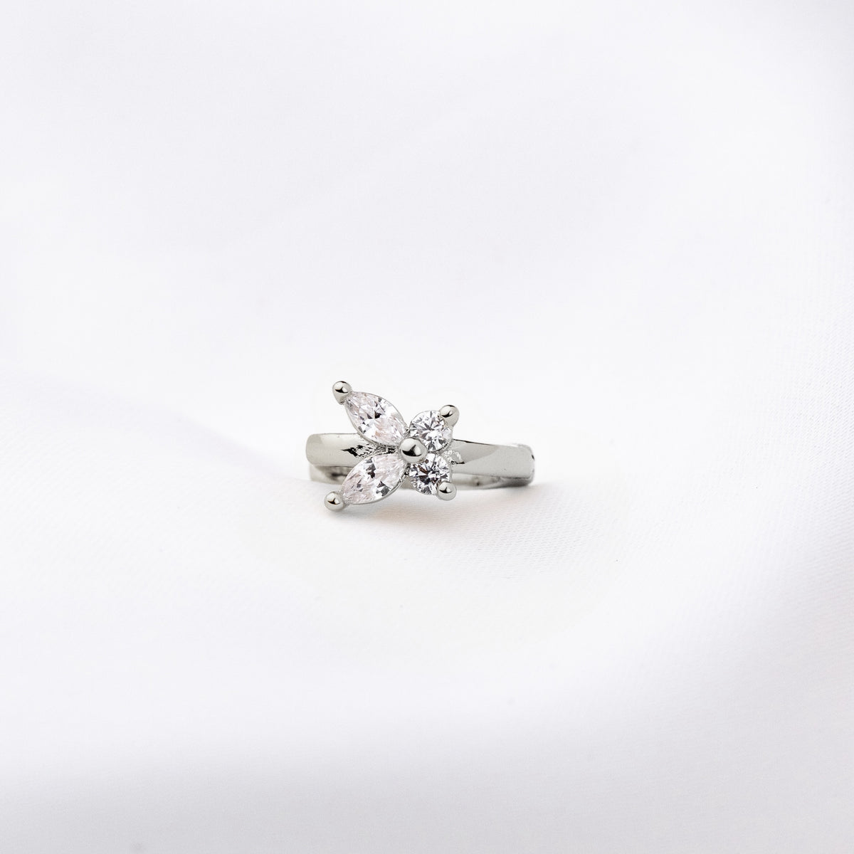 Silver Small Butterfly Hoop