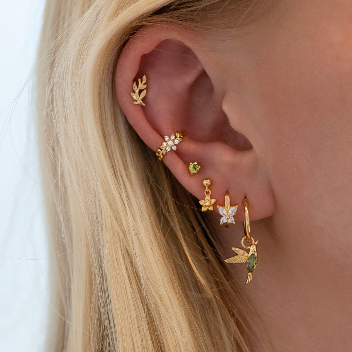 Silver Mini Flower Earpin