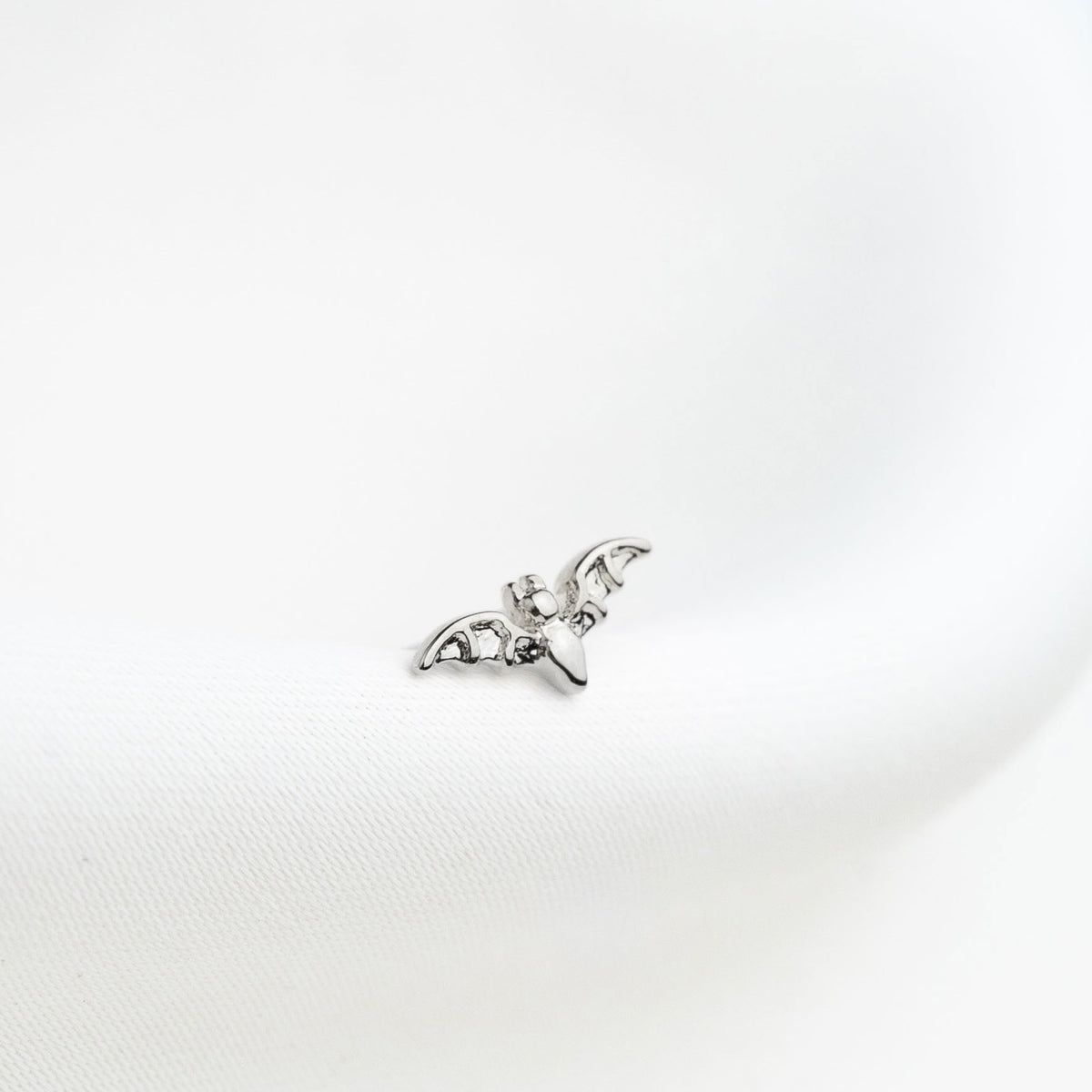 Silver Tiny Bat Stud