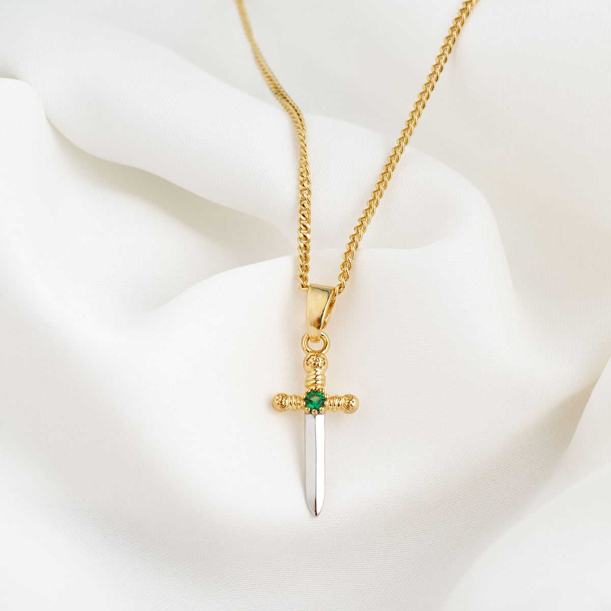 Emerald Dagger Necklace