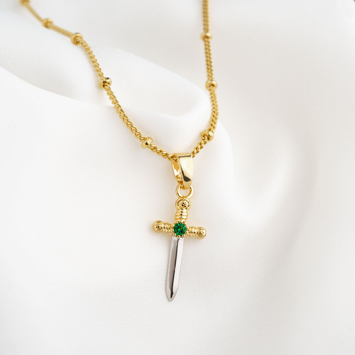 Emerald Dagger Necklace