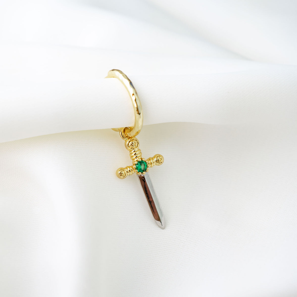 Emerald Dagger Earring