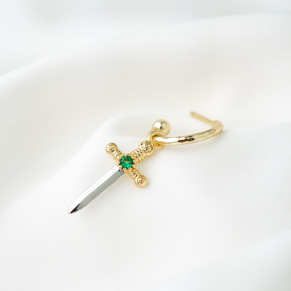 Emerald Dagger Earring