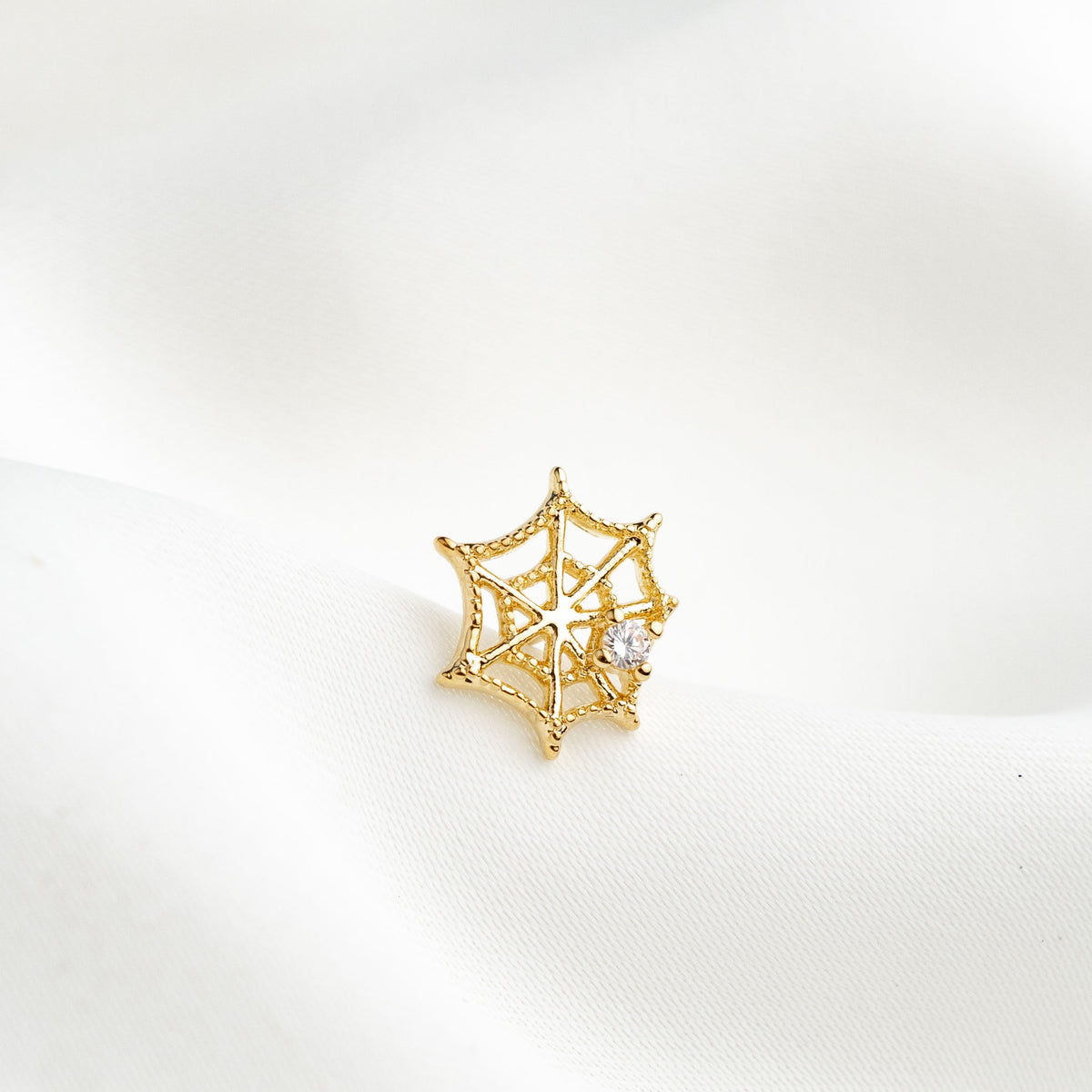 Sparkly Spider Web Stud