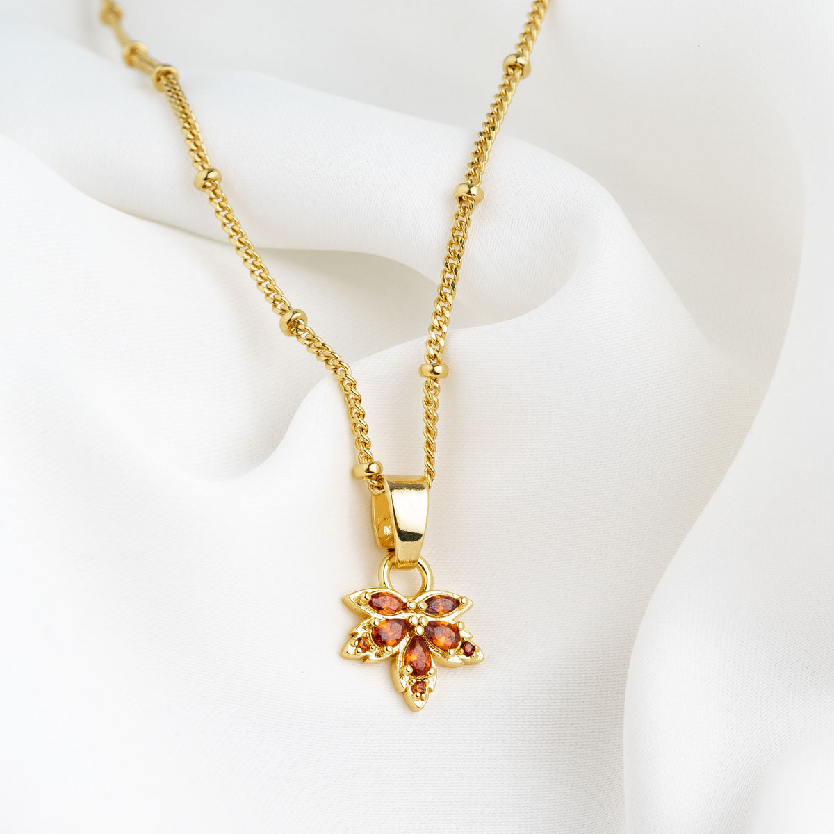 Amber Maple Leaf Necklace