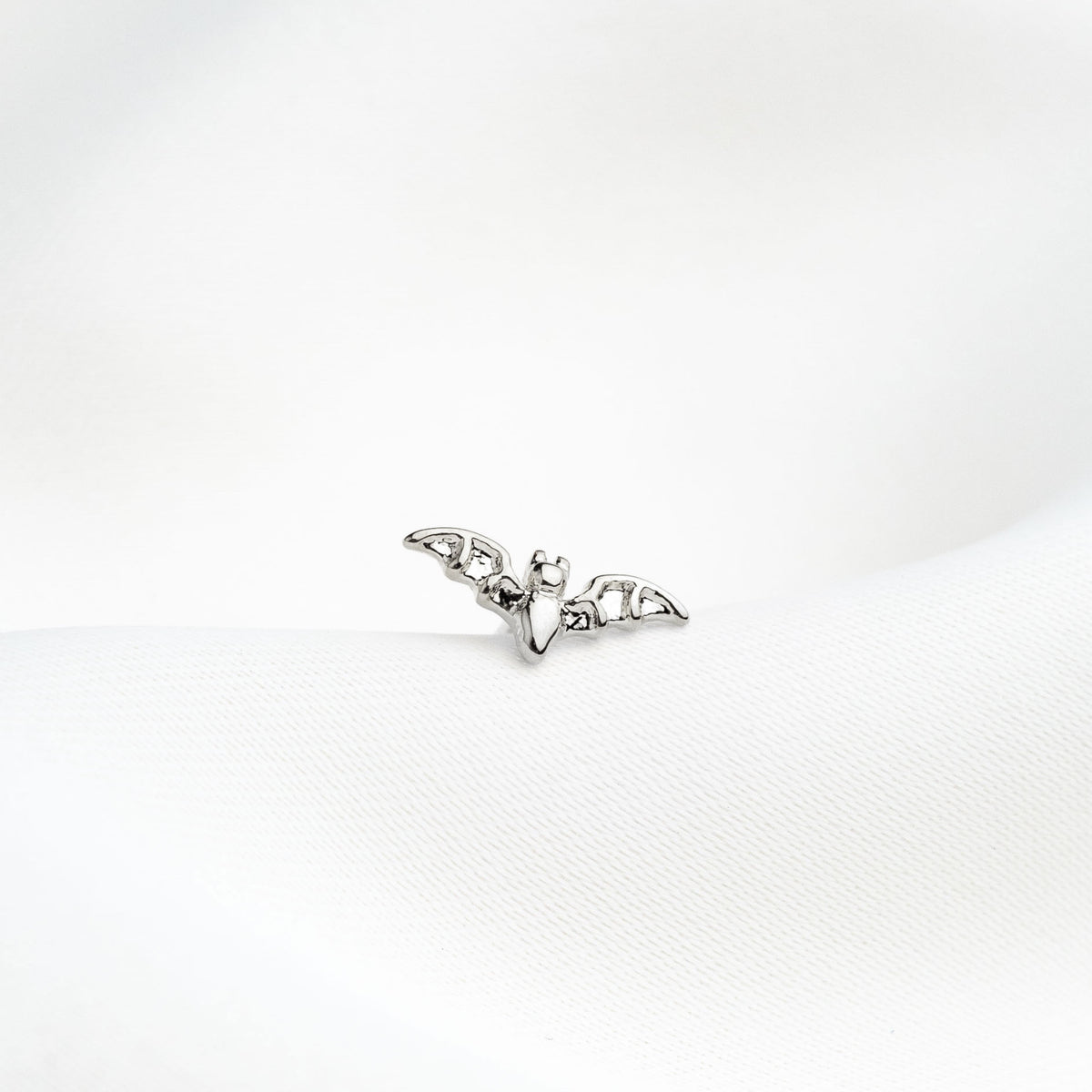 Silver Tiny Bat Stud