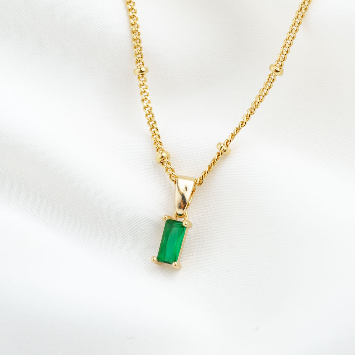 Emerald Cubic Necklace