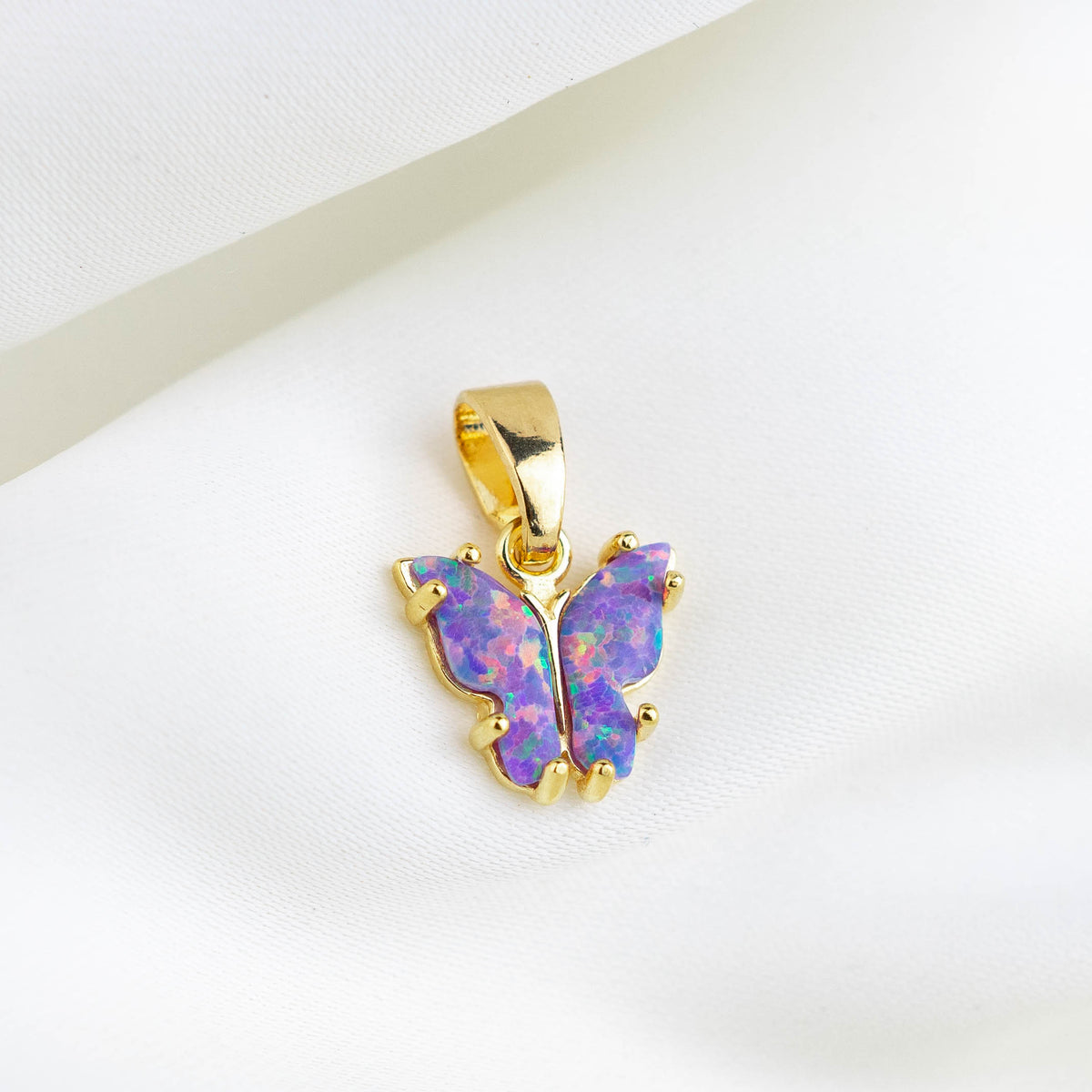 Purple Opal Wings Butterfly Necklace