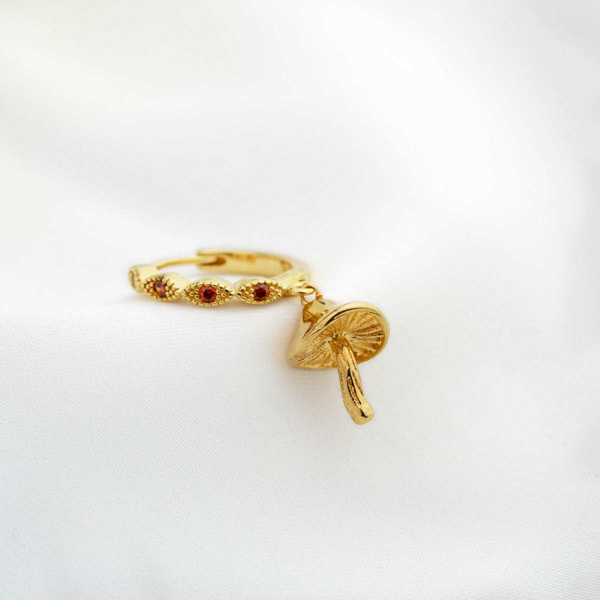 Golden Mushroom Earring