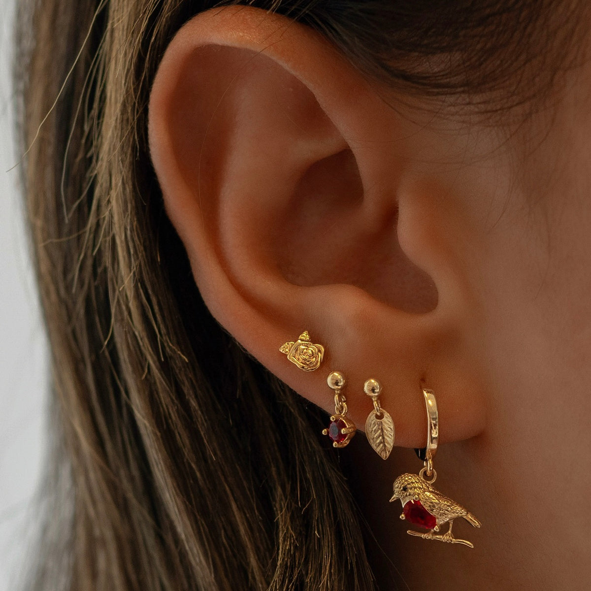 Silver Robin Earring