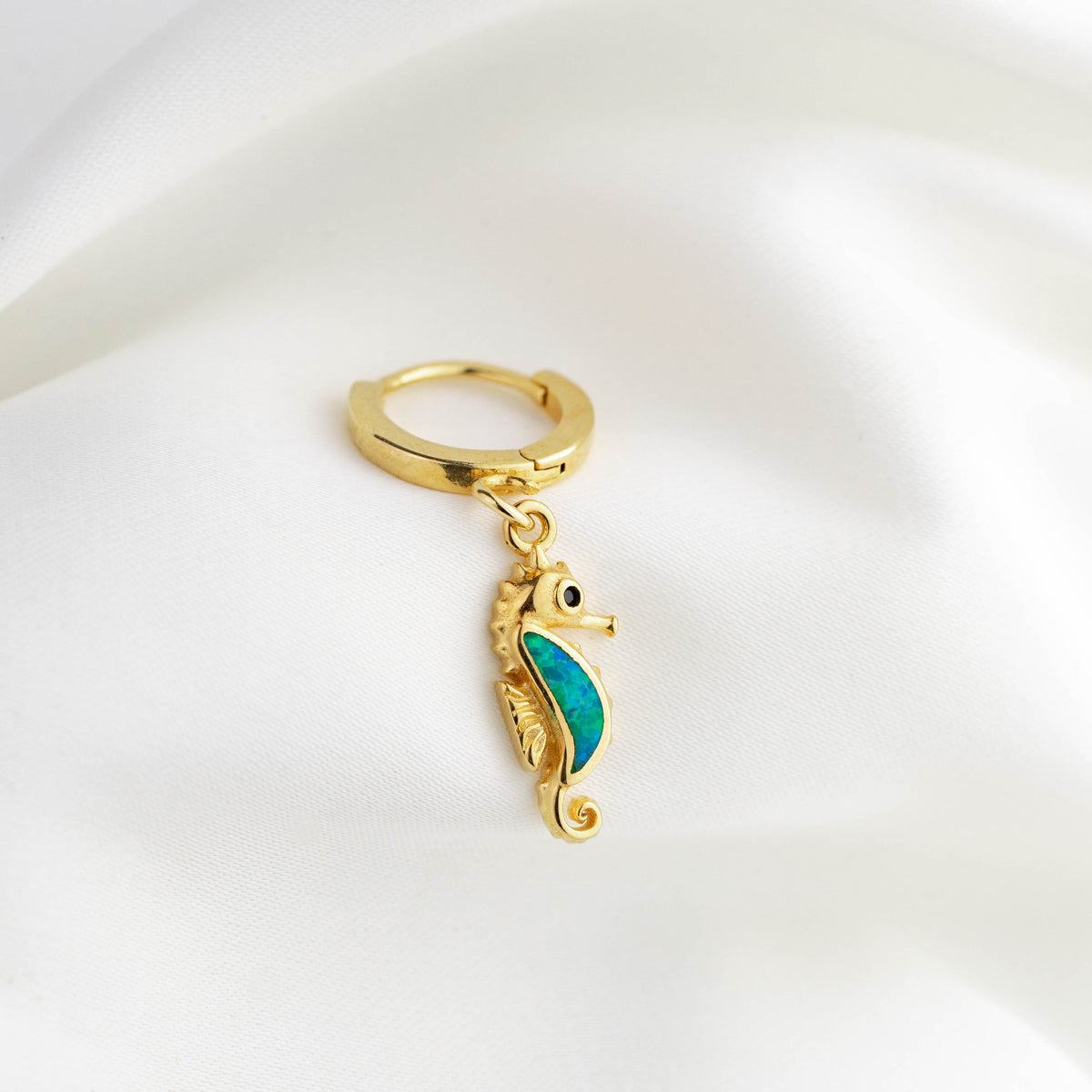 Opal Seahorse Earring