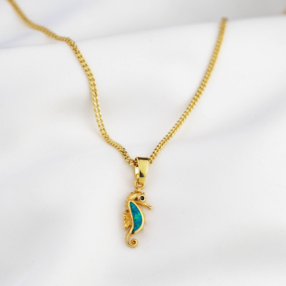 Opal Seahorse Necklace