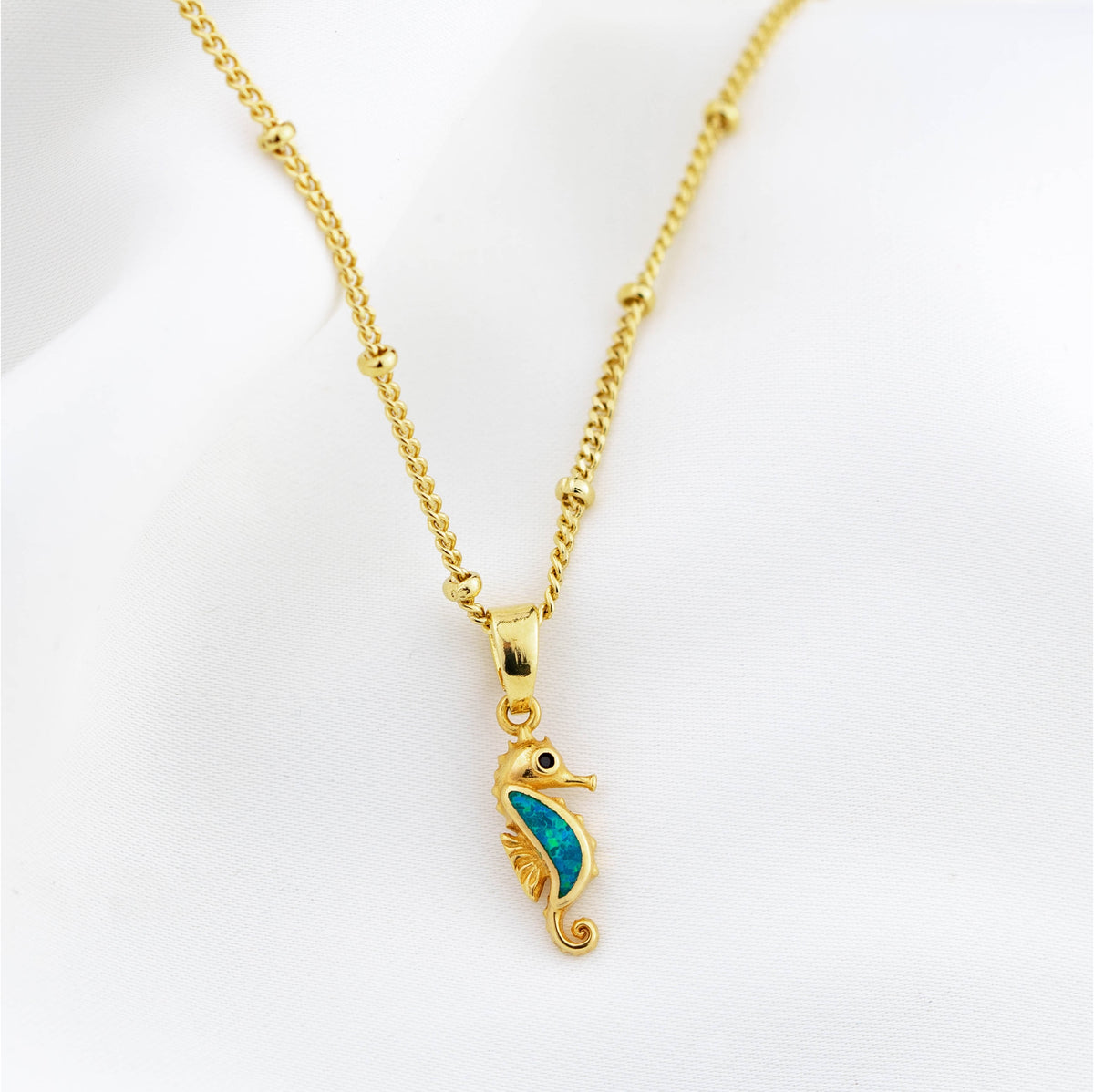 Opal Seahorse Necklace