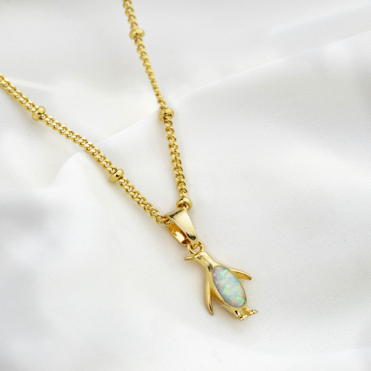 Small Opal Penguin Necklace