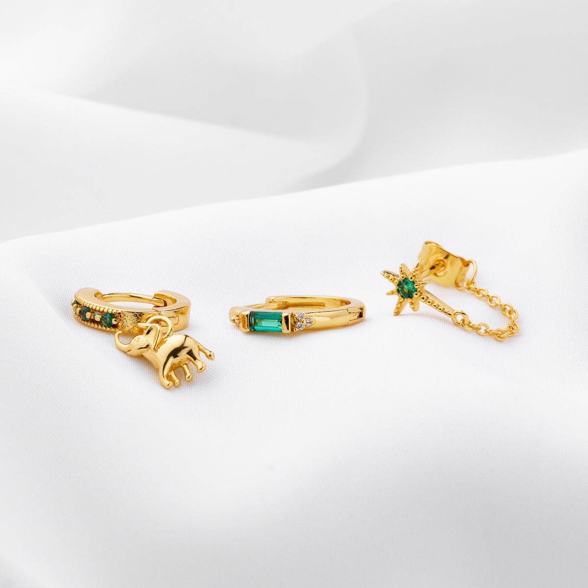 Elephant's Sparkling Emeralds Set