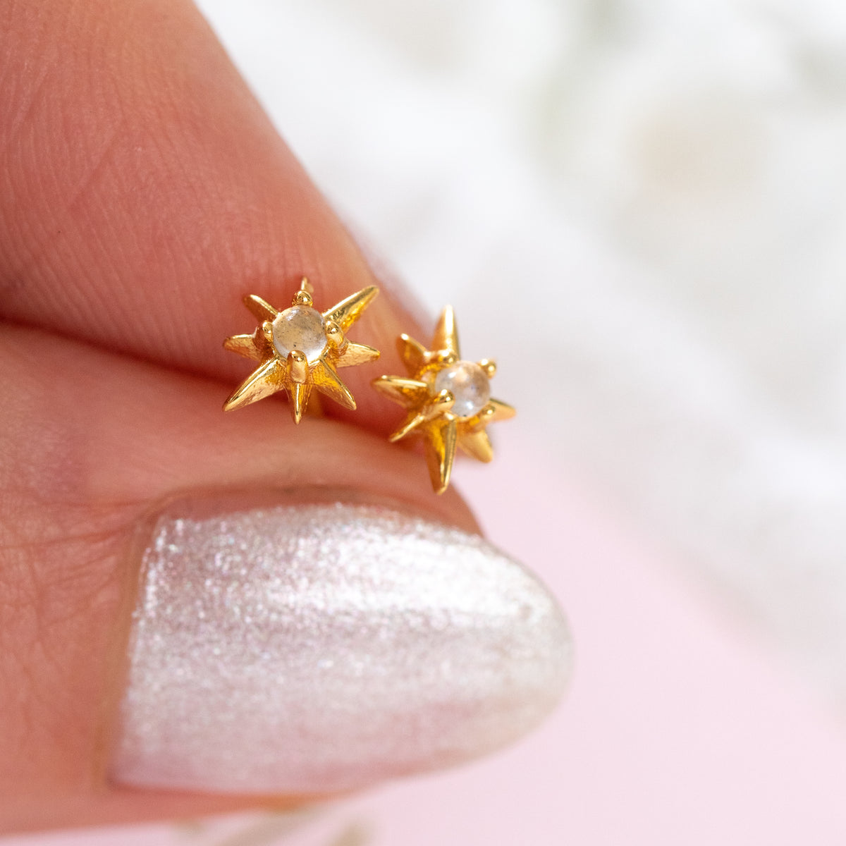 Labradorite Star Stud