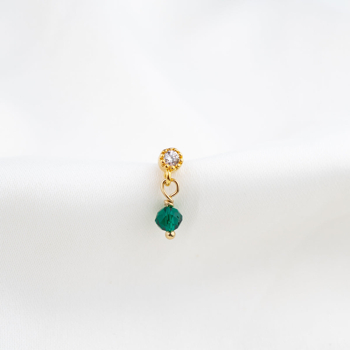 Sparkling Green Earpin