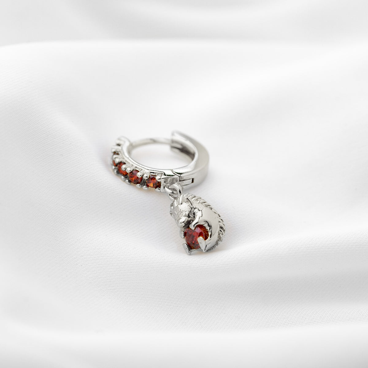 Silver Hedgehog's Treasure Earring
