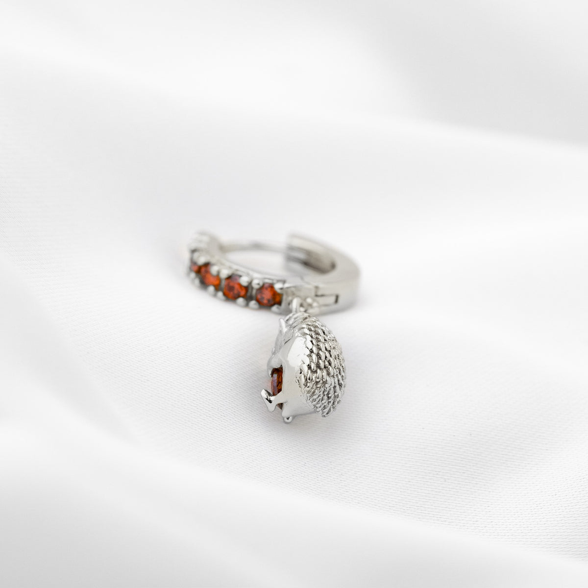 Silver Hedgehog's Treasure Earring