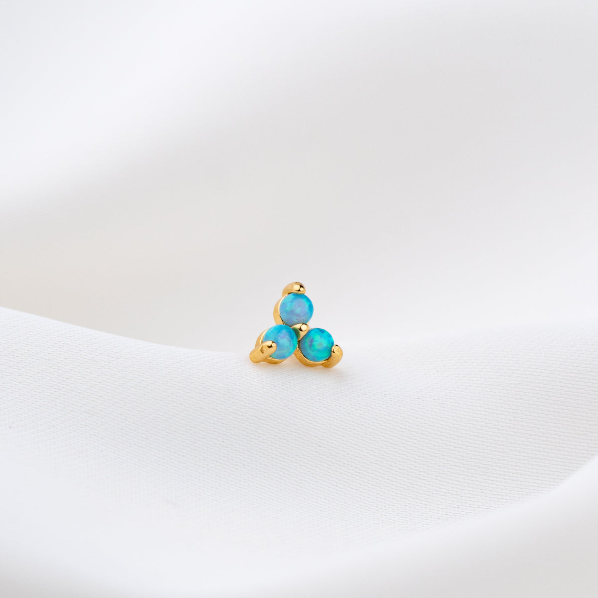Triple Turquoise Opal Stud