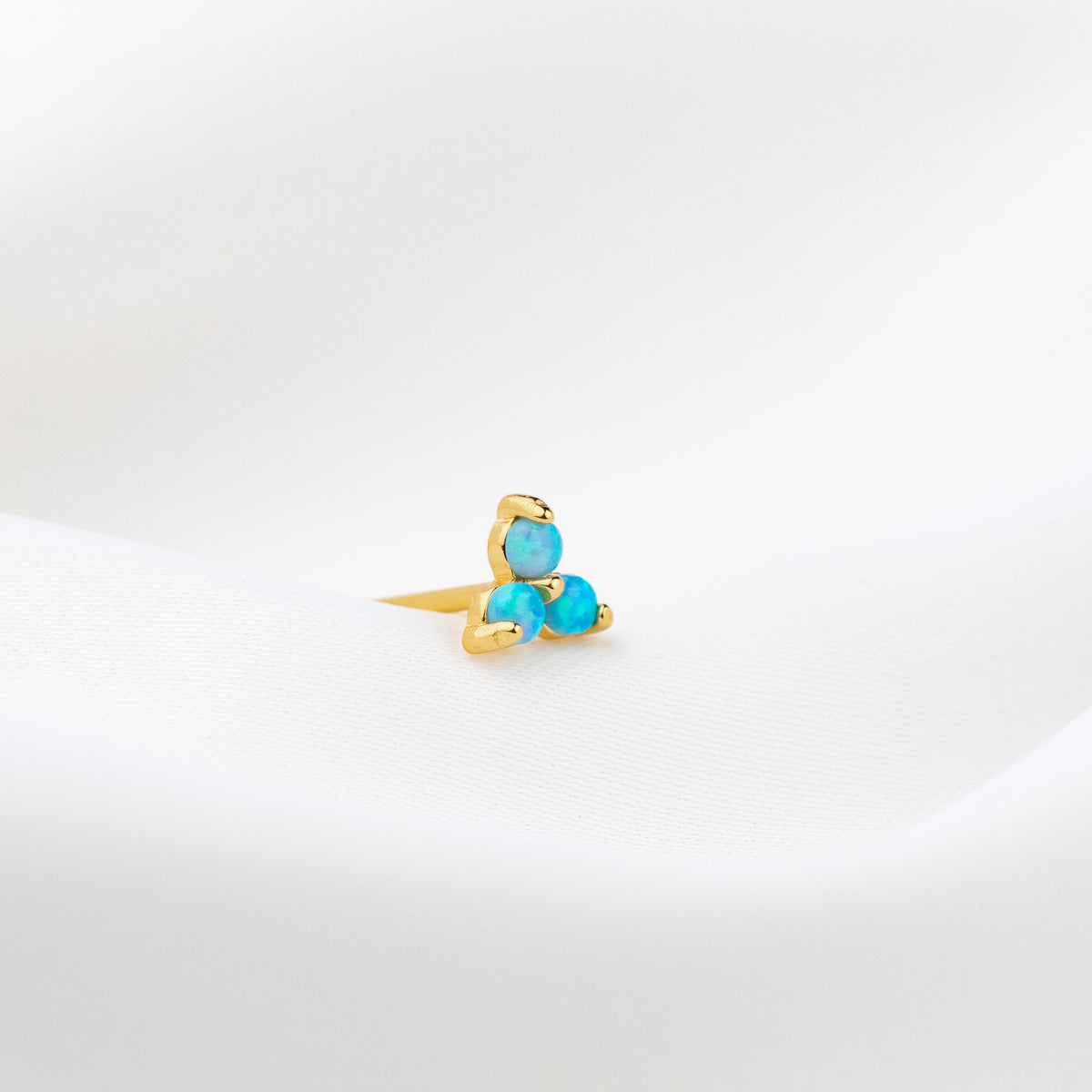 Triple Turquoise Opal Stud