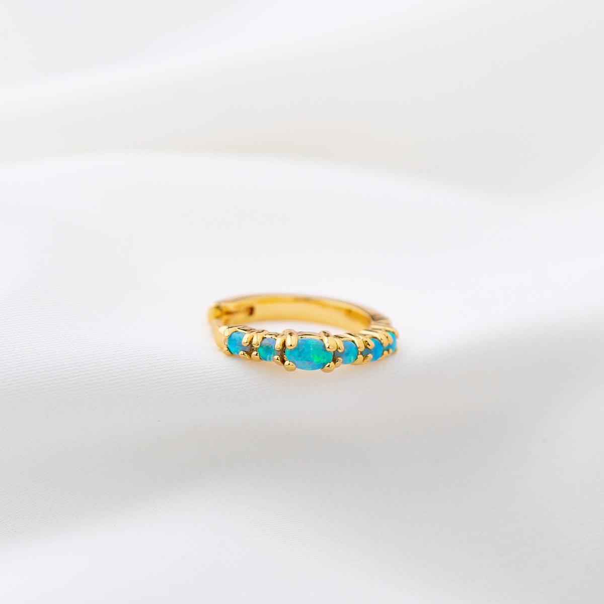 Turquoise Summer Opal Hoop