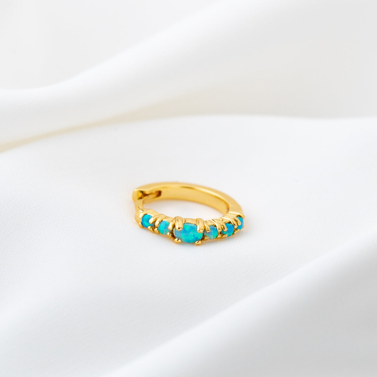 Turquoise Summer Opal Hoop