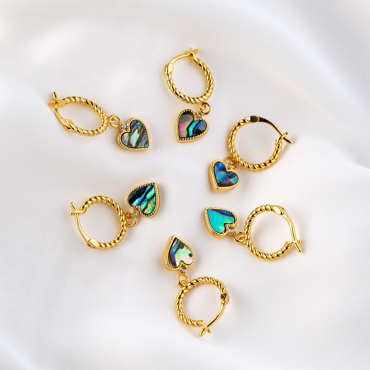 Mother Of Pearl Heart Earring