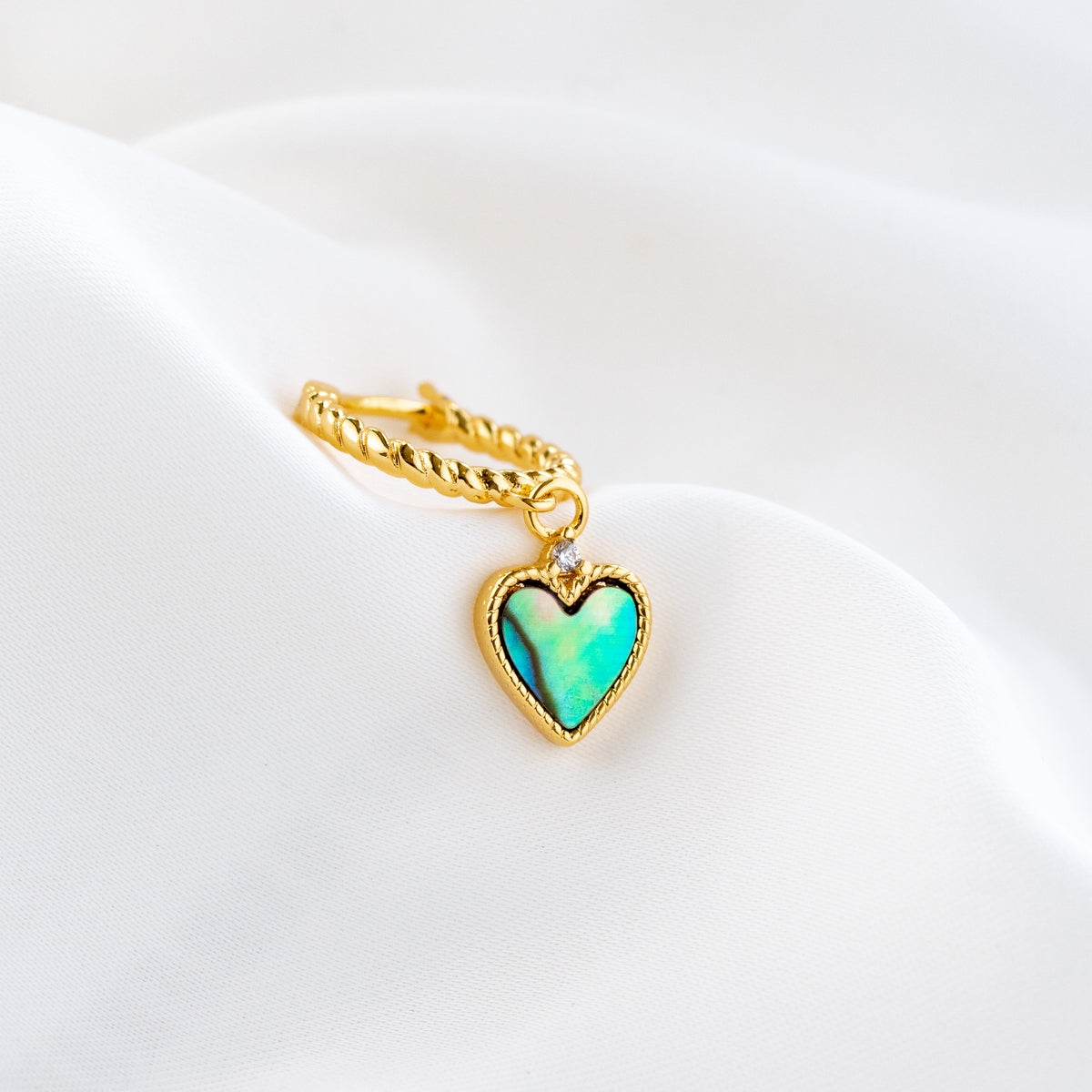 Mother Of Pearl Heart Earring