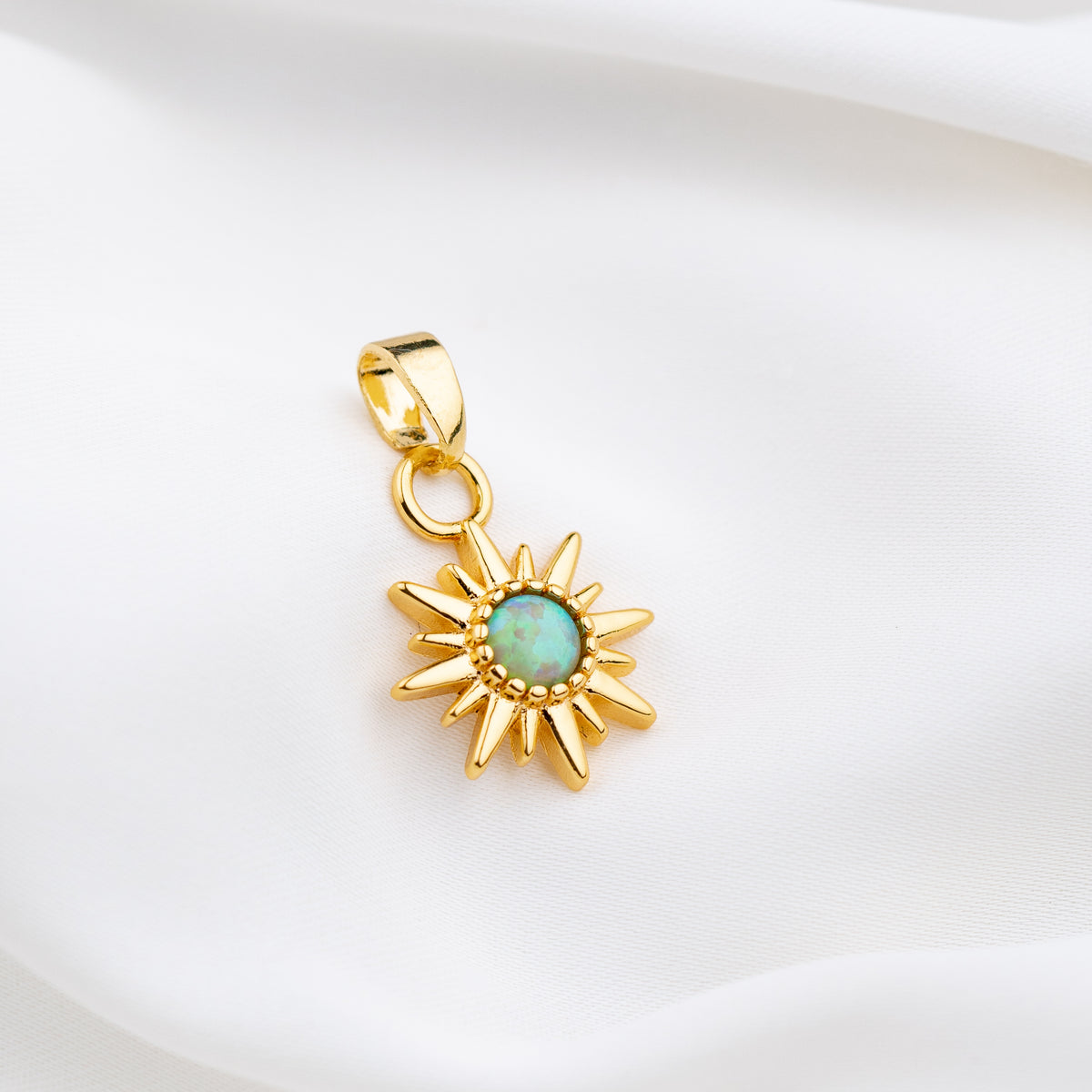 Bohemian Green Opal Sun Necklace