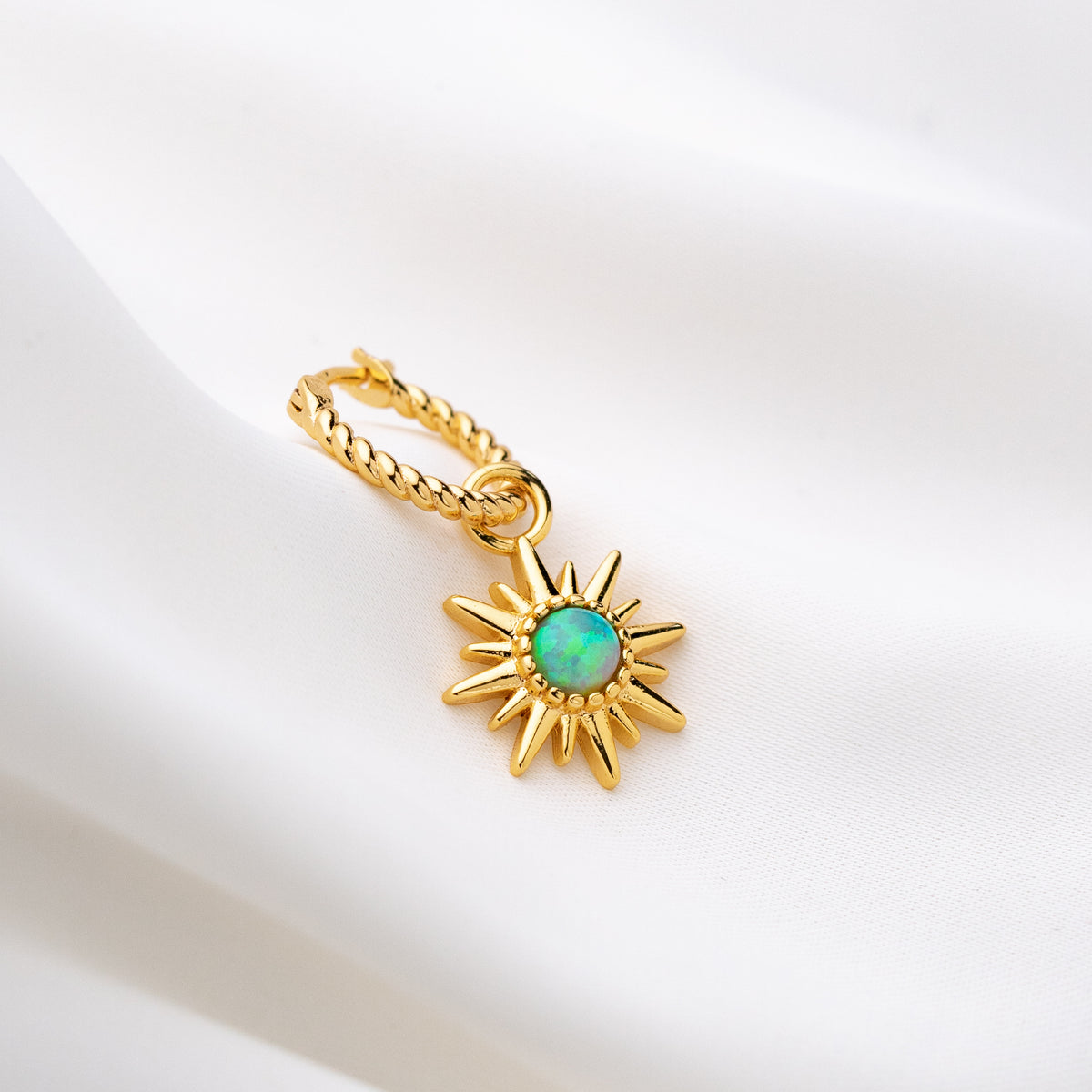 Bohemian Green Opal Sun Earring