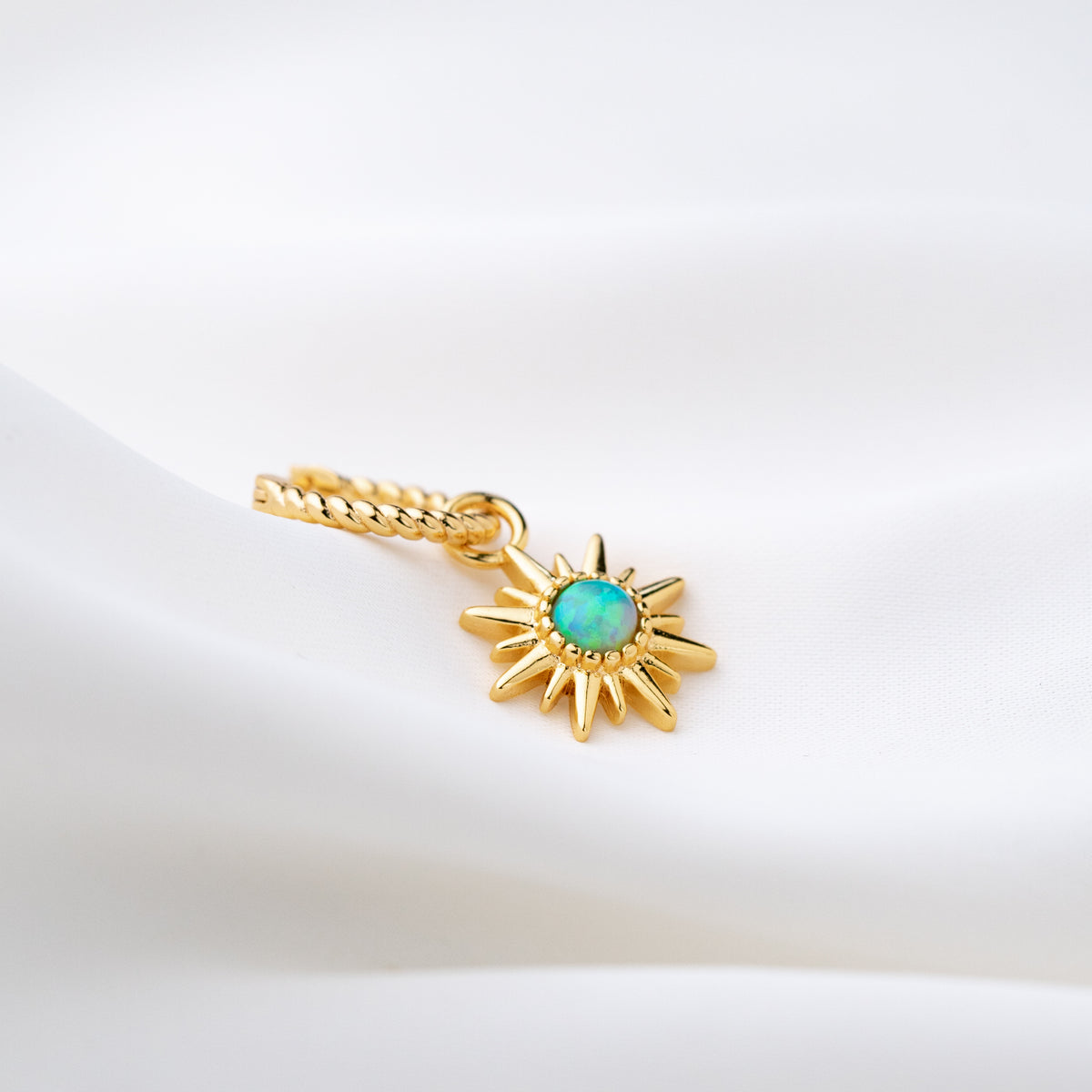 Bohemian Green Opal Sun Earring
