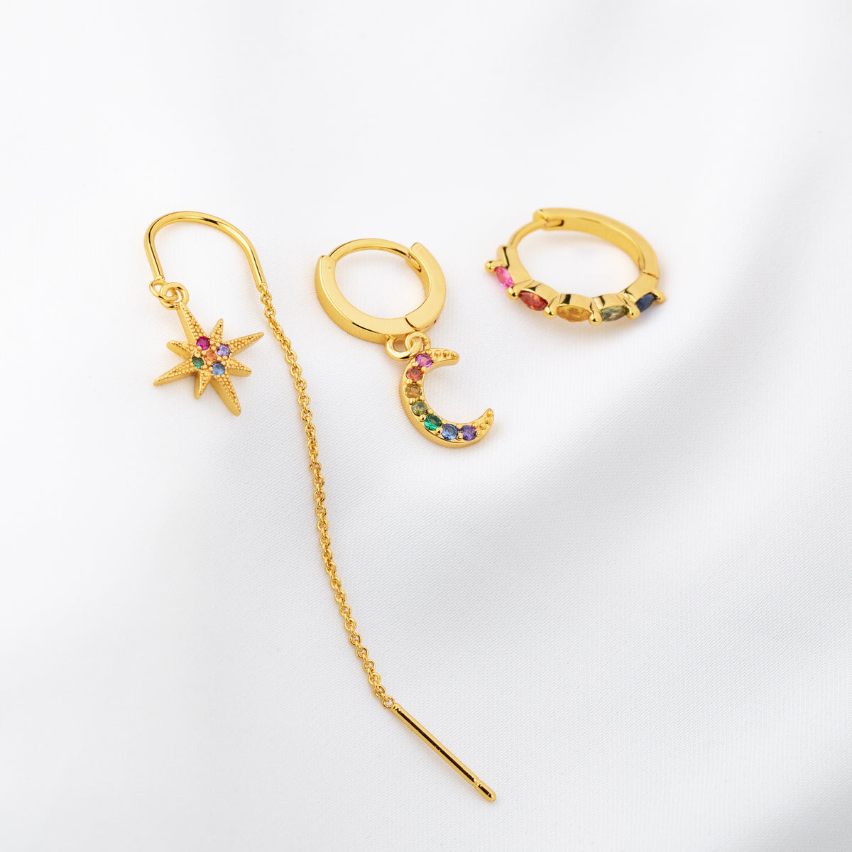 Rainbow Moon Earring