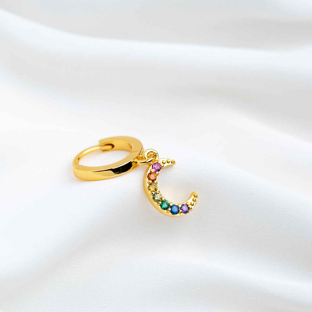 Rainbow Moon Earring