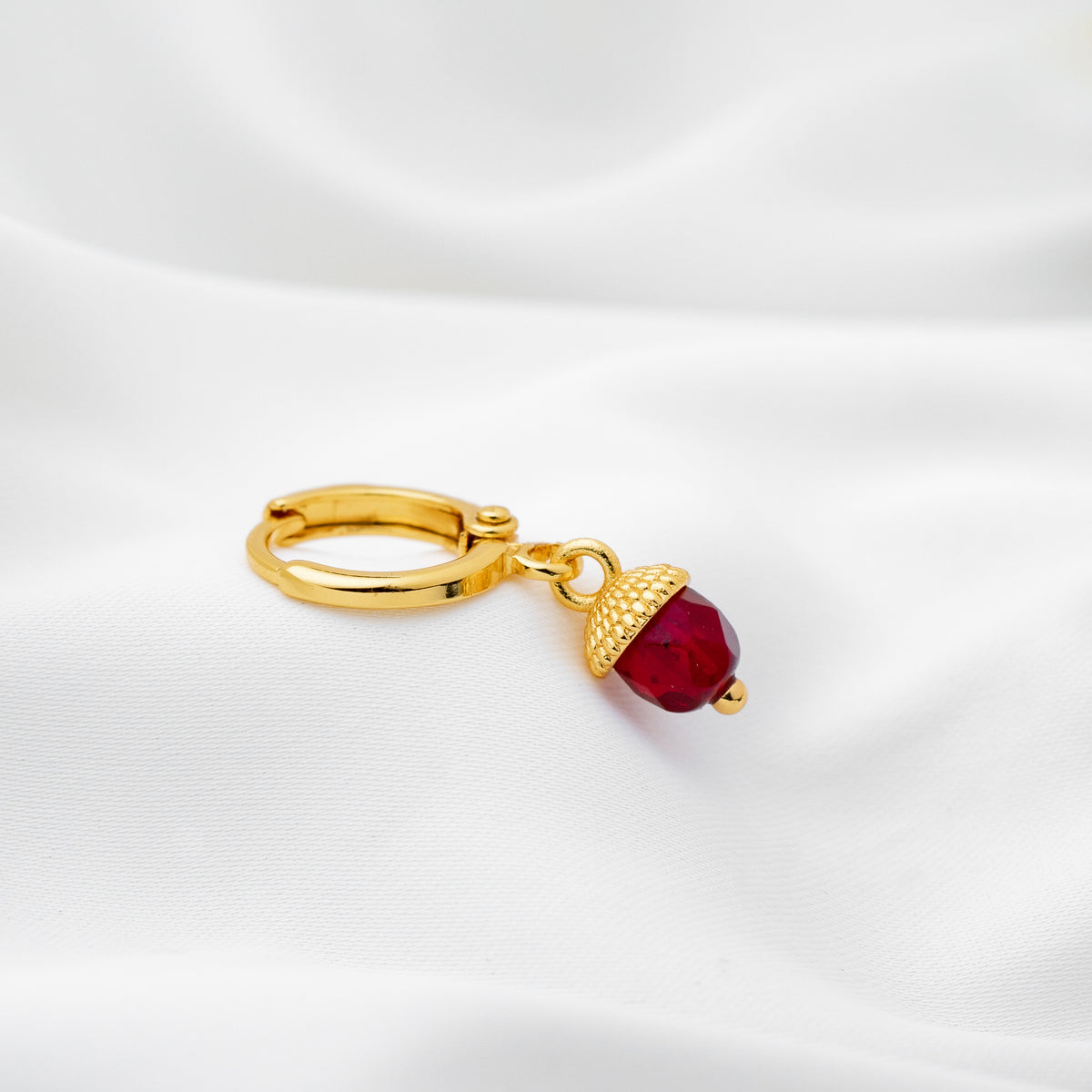 Bordeaux Acorn Earring