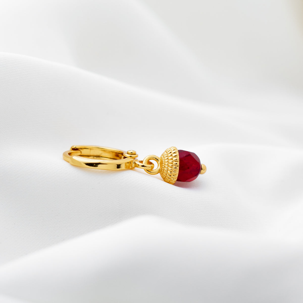 Bordeaux Acorn Earring