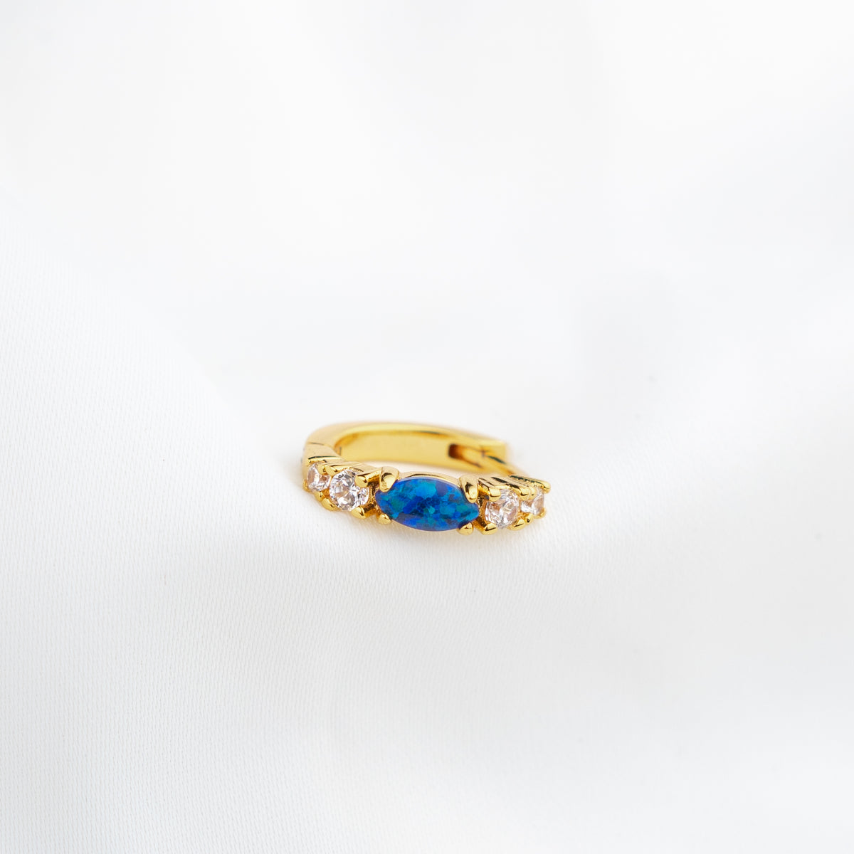 Dark Blue Opal Marquise Sparkling Hoop