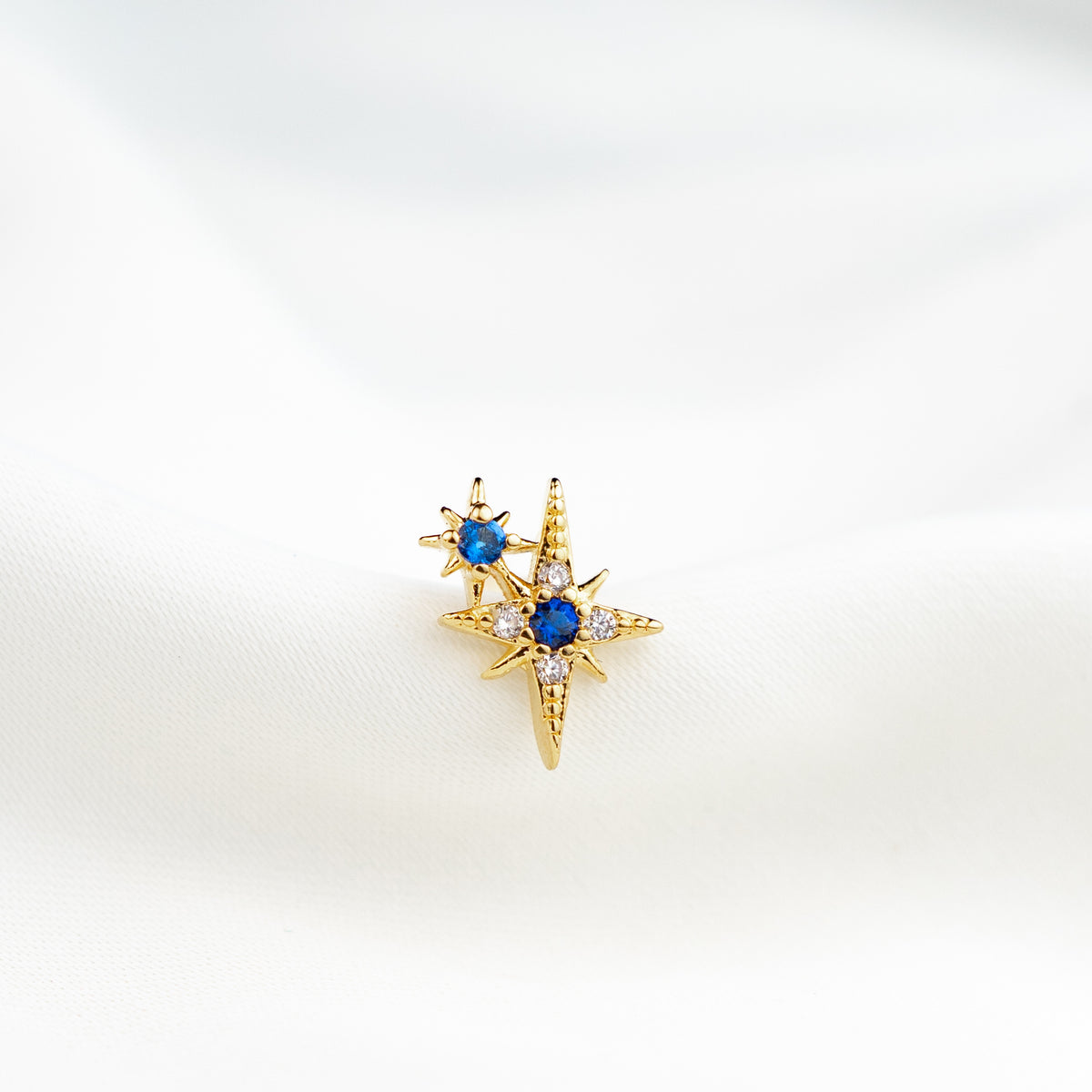 Sapphire Blue Starburst Stud