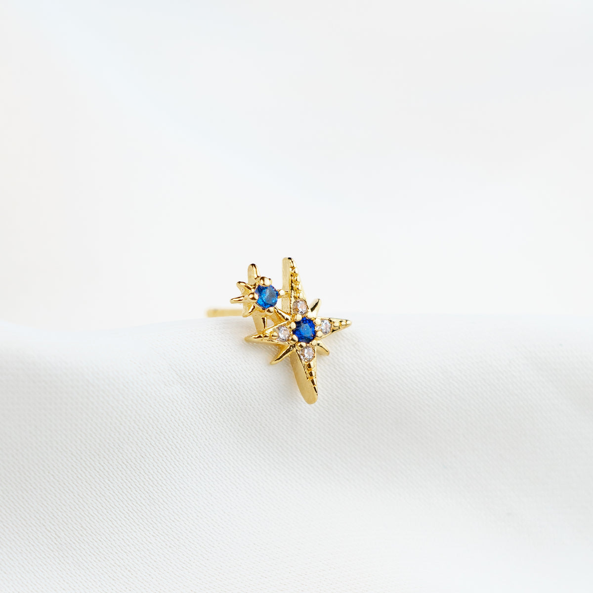 Sapphire Blue Starburst Stud