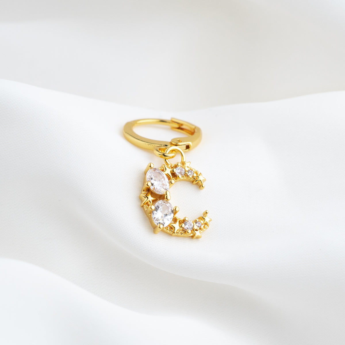 Sparkling Crescent Moon Earring