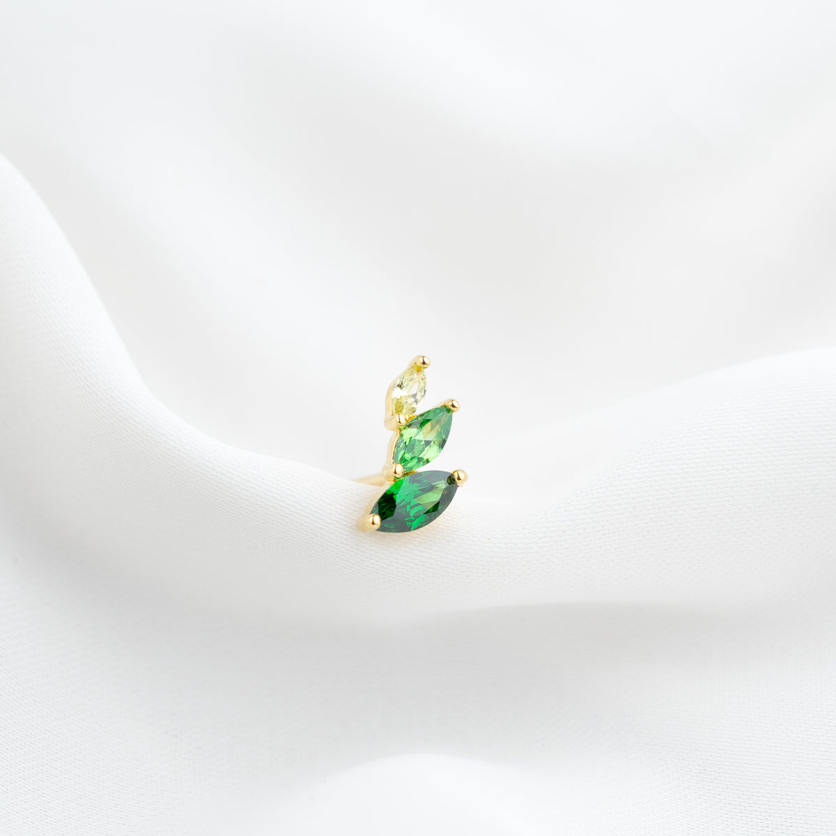Emerald Delicate Marquise Diamonds Stud