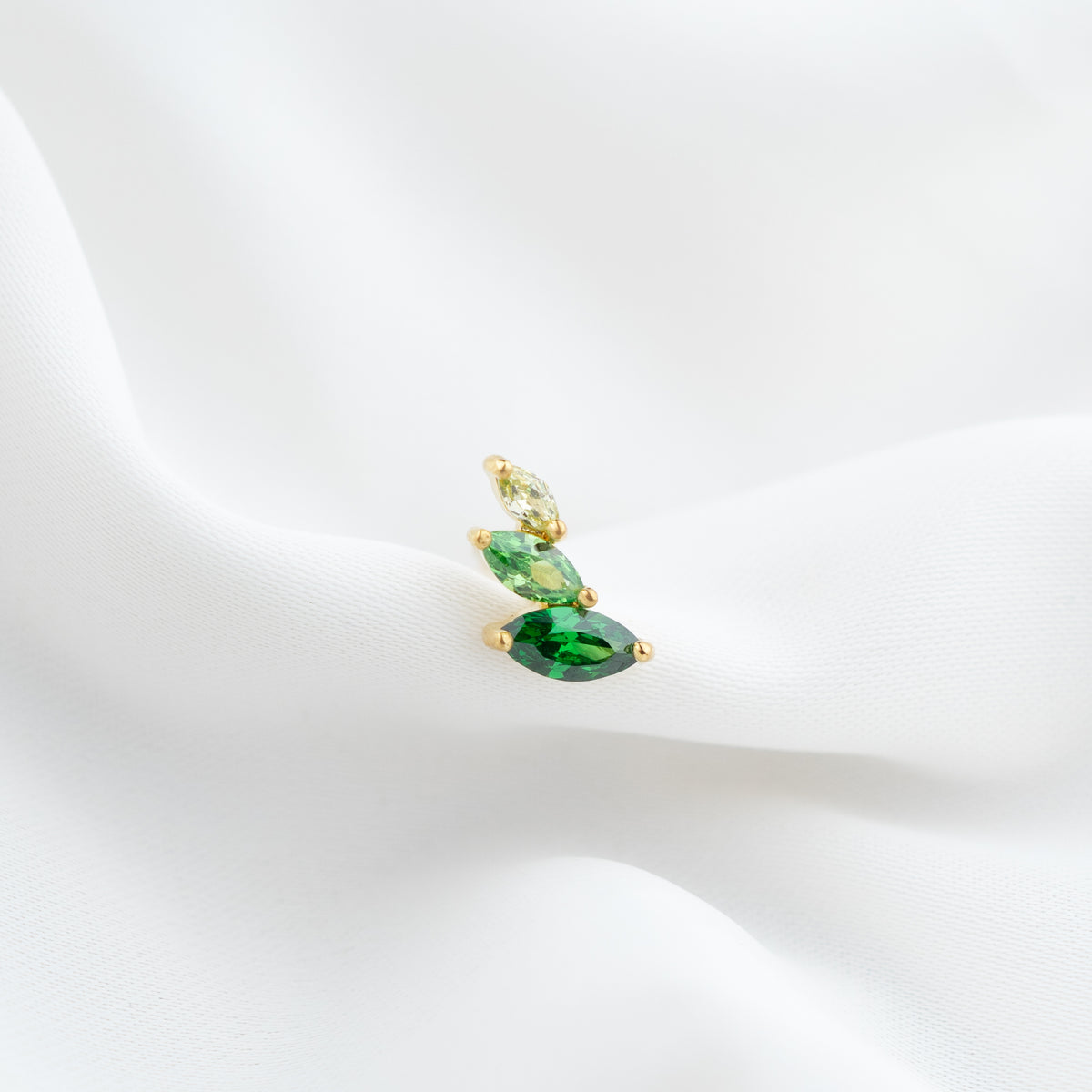 Emerald Delicate Marquise Diamonds Stud