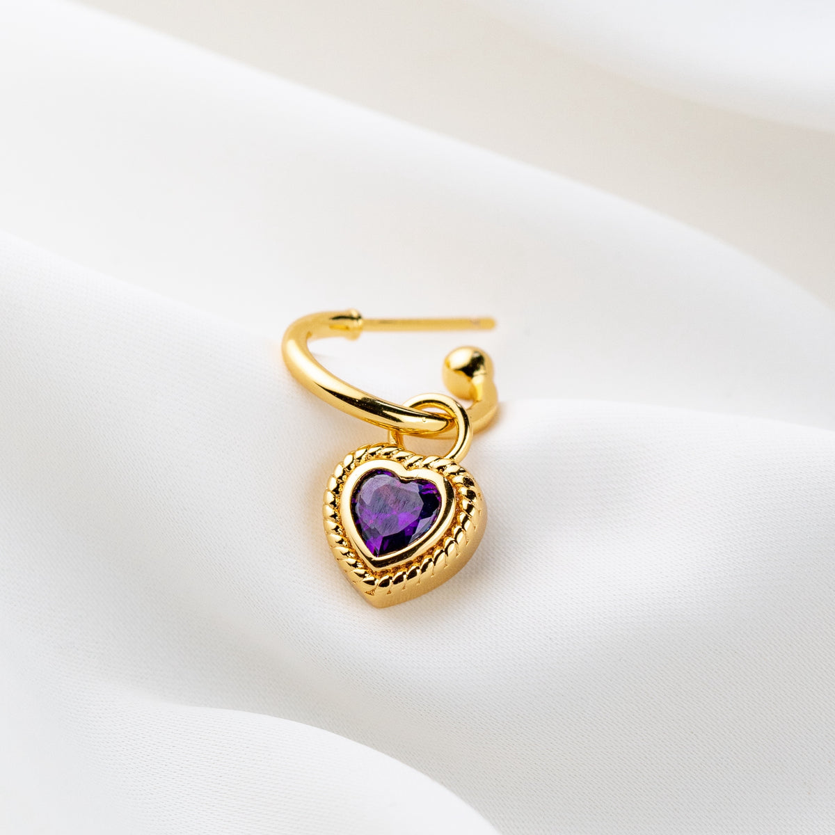 Purple Heart Earring