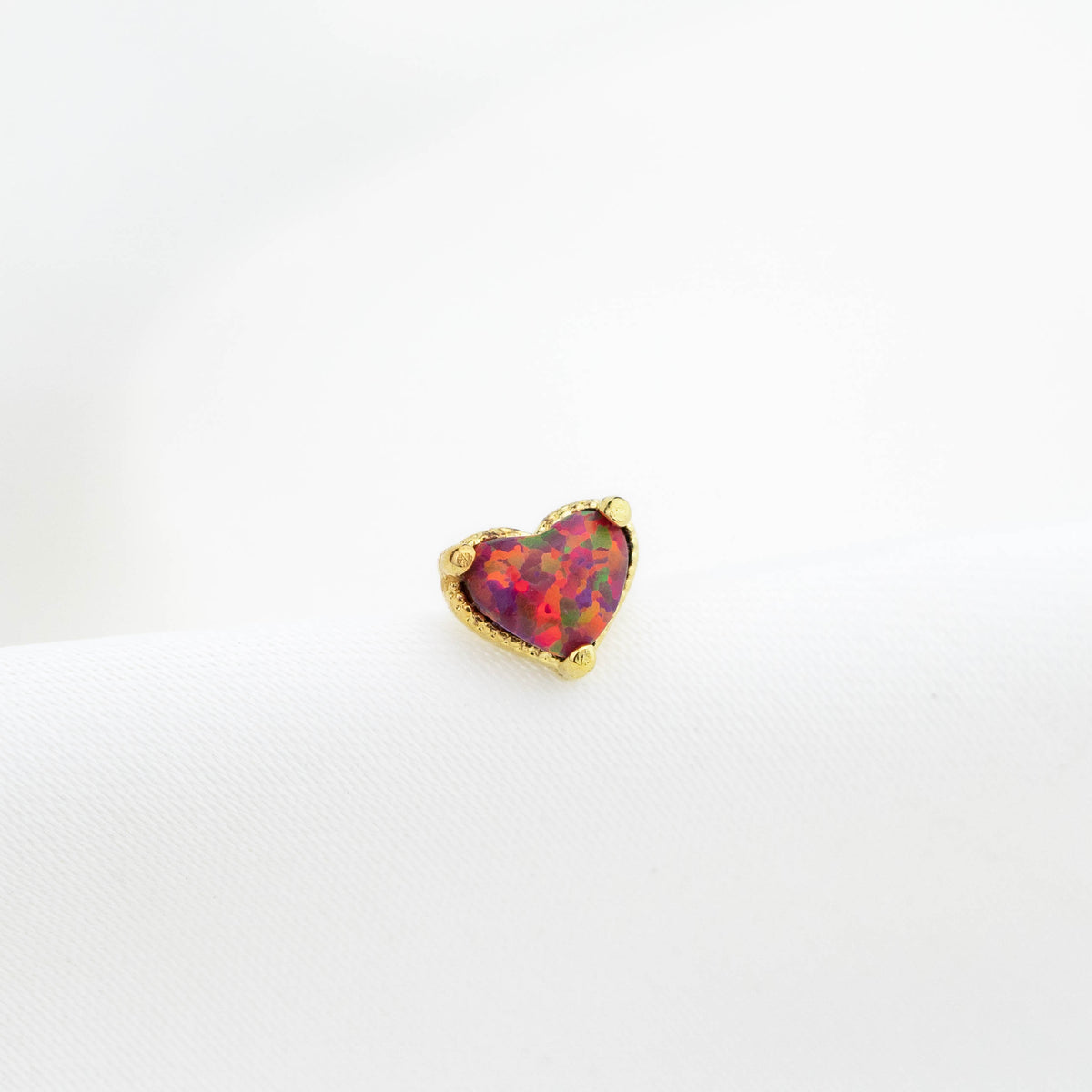 Red Opal Heart Stud (I&#39;m Not Perfect)