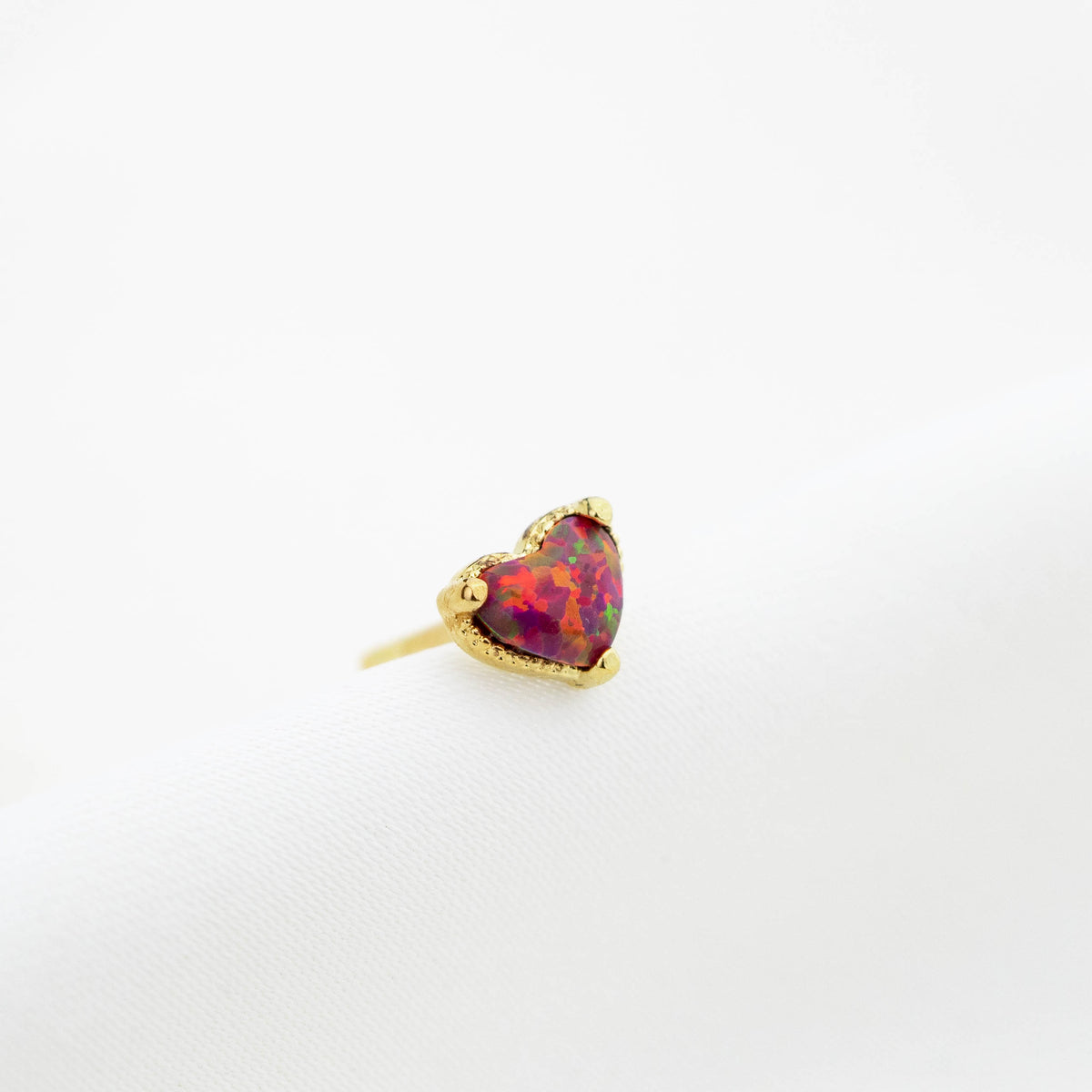 Red Opal Heart Stud (I&#39;m Not Perfect)